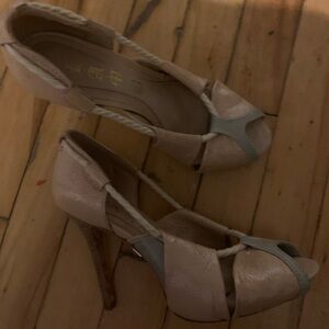 Lamb pink and grey pumps coquette Mob wife maximalist